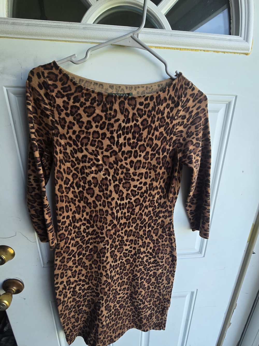 Leopard Print Mini Dress - Brown